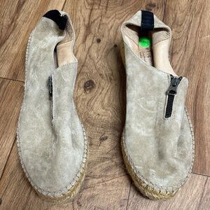 Eric Michael Beige Suede Slip-On Shoes